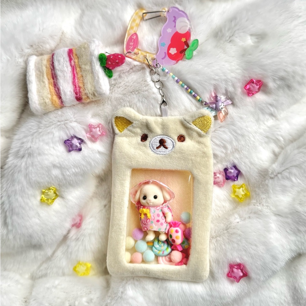 Korilakkuma Bear Plush Pouch with Flora Rabbit Calico Critter